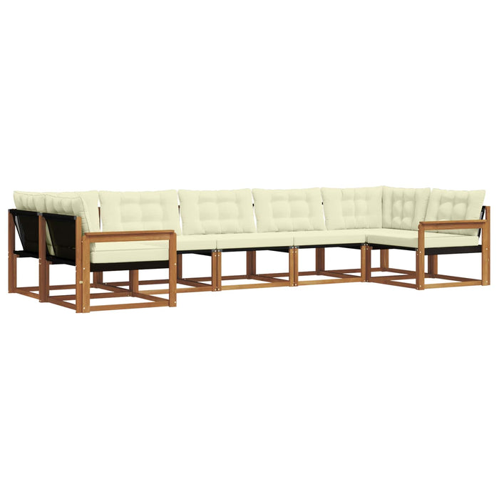 Set de canapele de exterior cu pernă 7 pcs Natural și Crem - WALTI WALTI