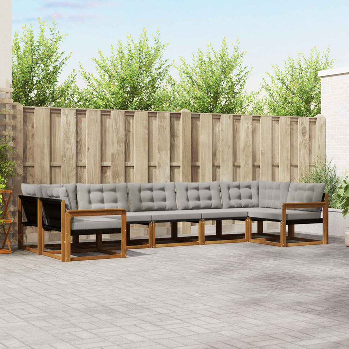 Set de canapele de exterior 7 pcs Gri natural și deschis WALTI