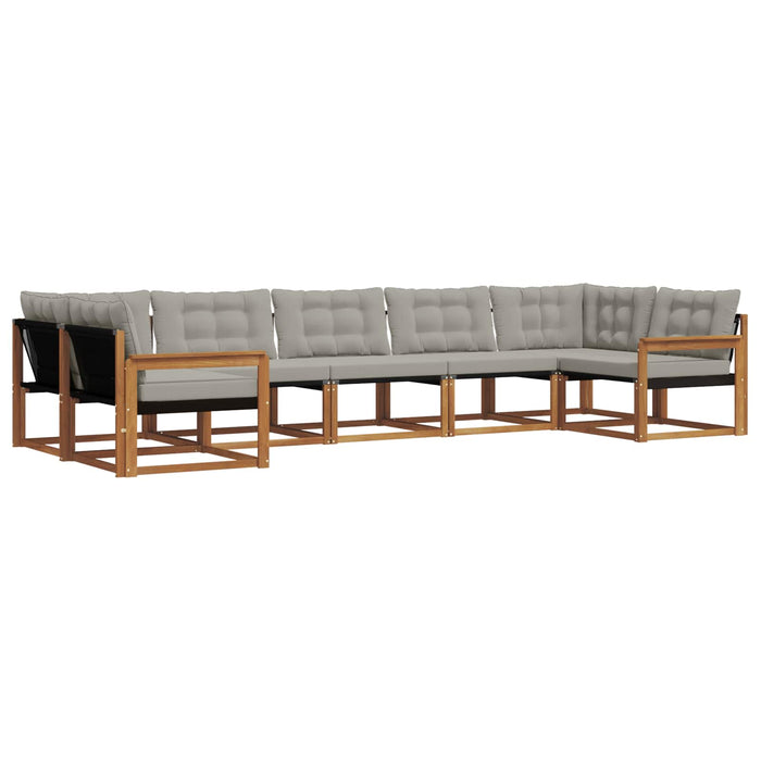 Set de canapele de exterior 7 pcs Gri natural și deschis WALTI