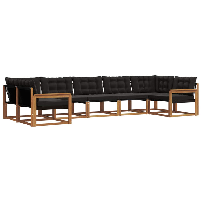 Set de canapele de exterior cu pernă 7 pcs Natural și Negru WALTI