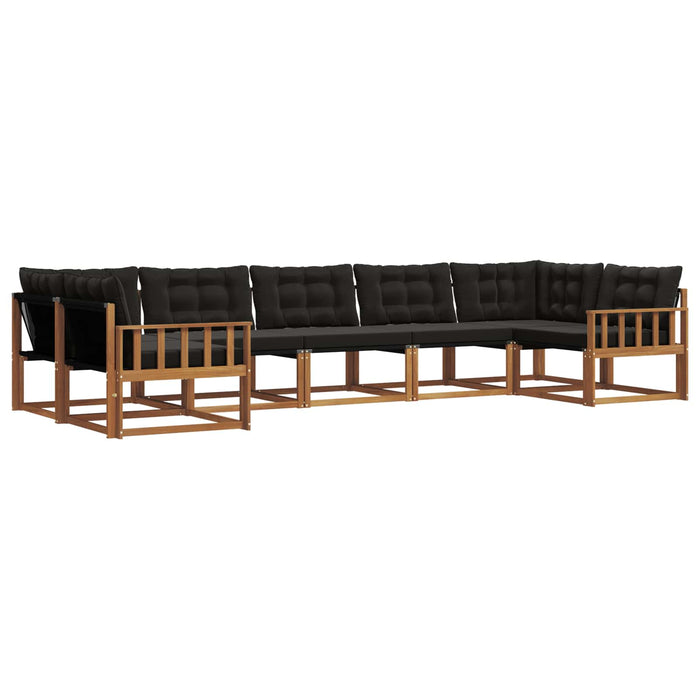 Set de canapele de exterior cu pernă 7 pcs Natural și Negru WALTI