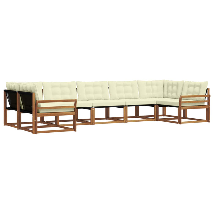 Set de canapele de exterior cu pernă 7 pcs Natural și Crem WALTI