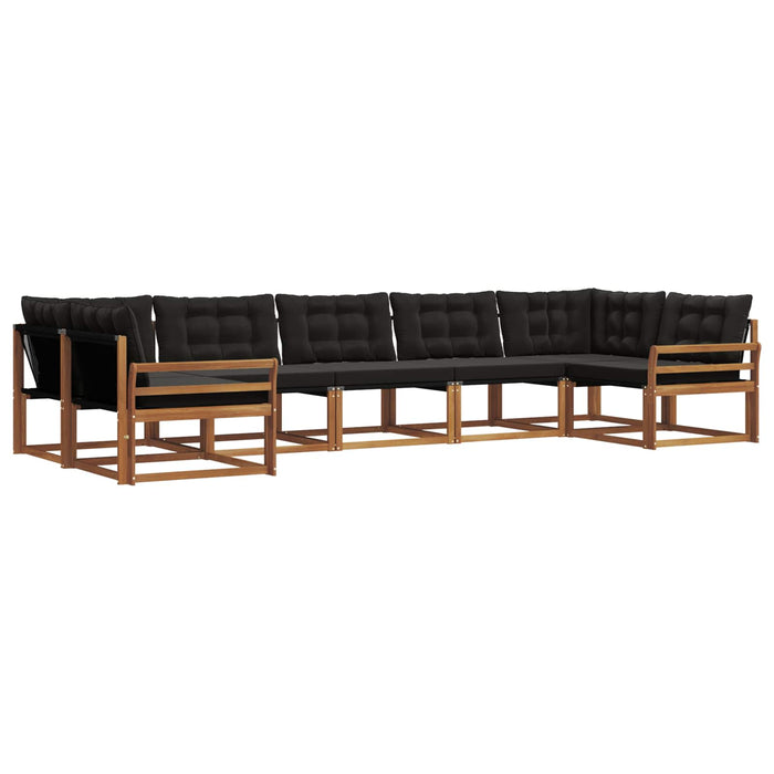 Set de canapele de exterior cu pernă 7 pcs Natural și Negru - WALTI WALTI