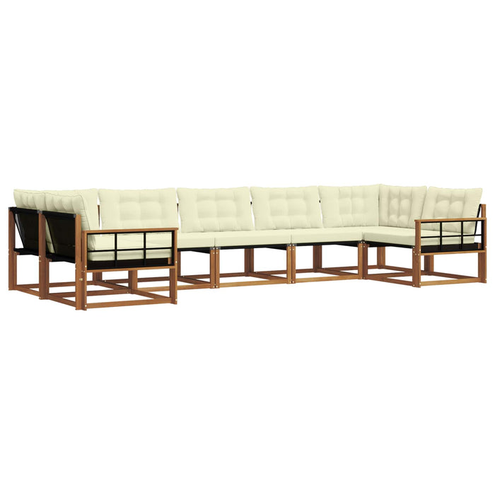 Set de canapele de exterior cu pernă 7 pcs Natural și Crem WALTI