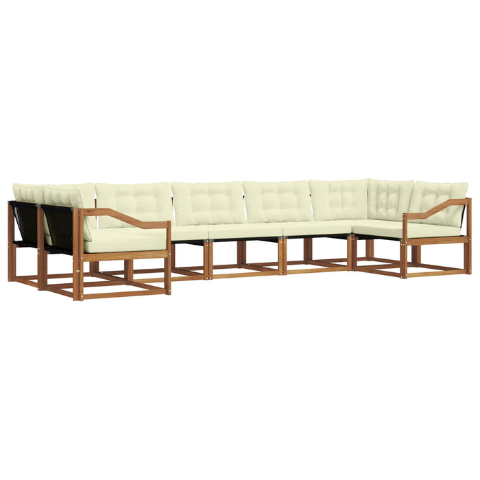 Set de canapele de exterior cu pernă 7 pcs Natural și Crem WALTI