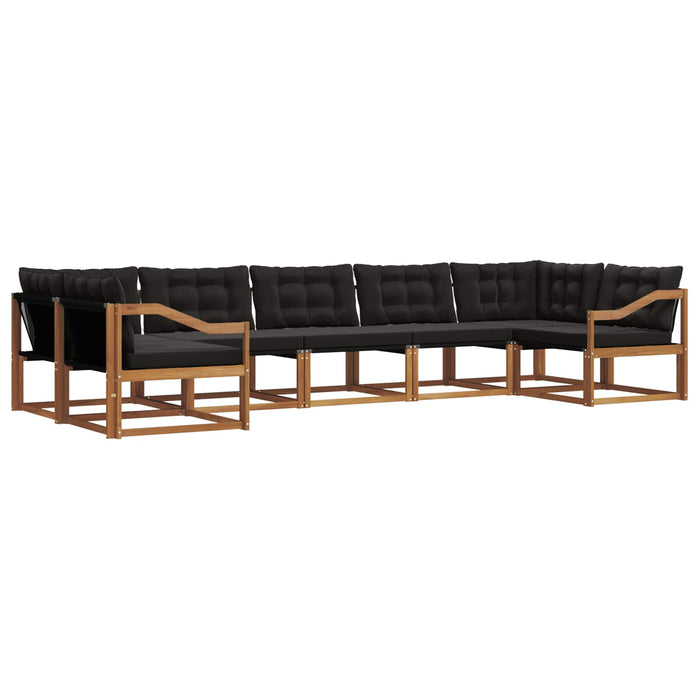 Set de canapele de exterior cu pernă 7 pcs Natural și Negru WALTI