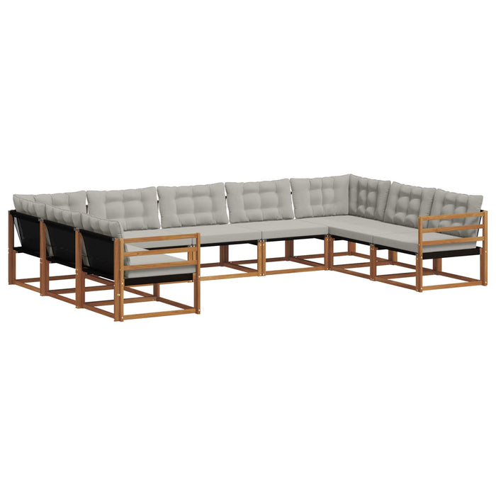 Set de canapele de exterior 9 pcs Gri natural și deschis - WALTI WALTI