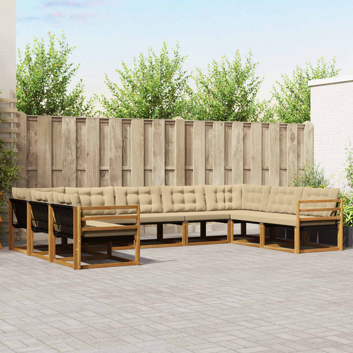 Set de canapele de exterior cu pernă 9 pcs Natural și Bej - WALTI WALTI