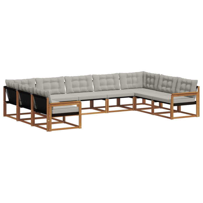 Set de canapele de exterior 9 pcs Gri natural și deschis - WALTI WALTI