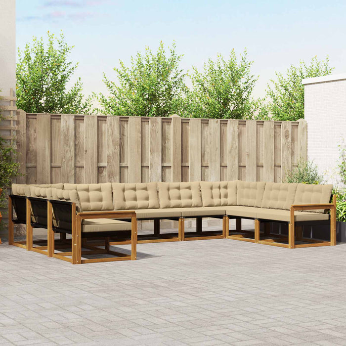 Set de canapele de exterior cu pernă 9 pcs Natural și Bej - WALTI WALTI
