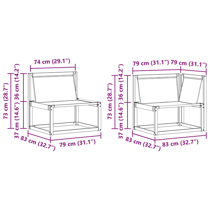 Set de canapele de exterior cu pernă 9 pcs Natural și Crem - WALTI WALTI
