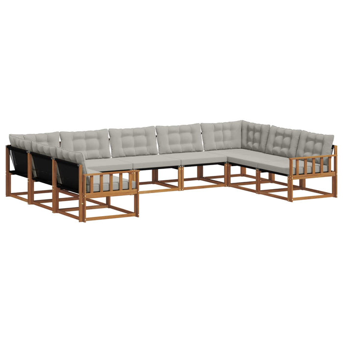 Set de canapele de exterior 9 pcs Gri natural și deschis - WALTI WALTI