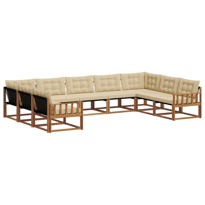 Set de canapele de exterior cu pernă 9 pcs Natural și Bej - WALTI WALTI
