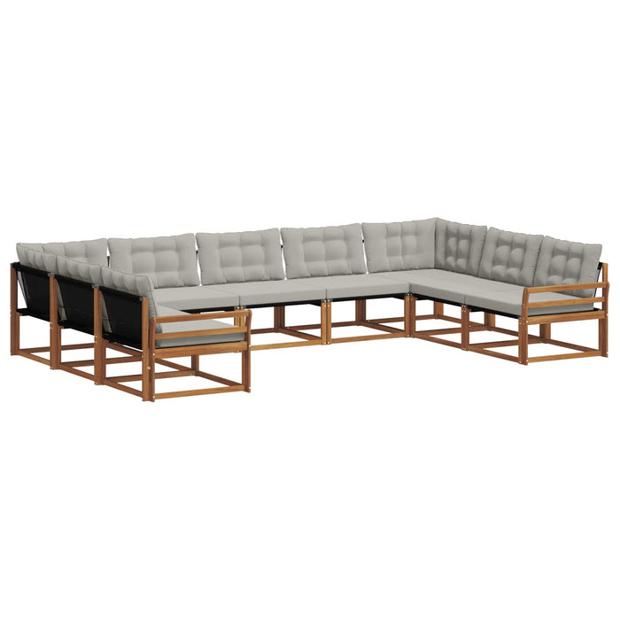 Set de canapele de exterior 9 pcs Gri natural și deschis - WALTI WALTI