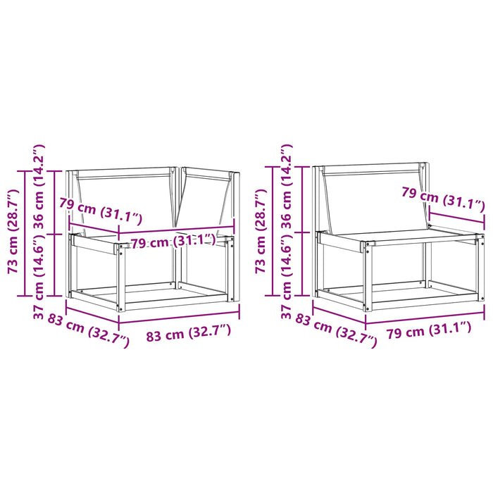 Set de canapele de exterior cu pernă 9 pcs Natural și Negru - WALTI WALTI