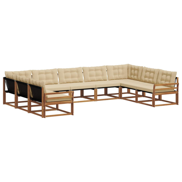 Set de canapele de exterior cu pernă 9 pcs Natural și Bej - WALTI WALTI