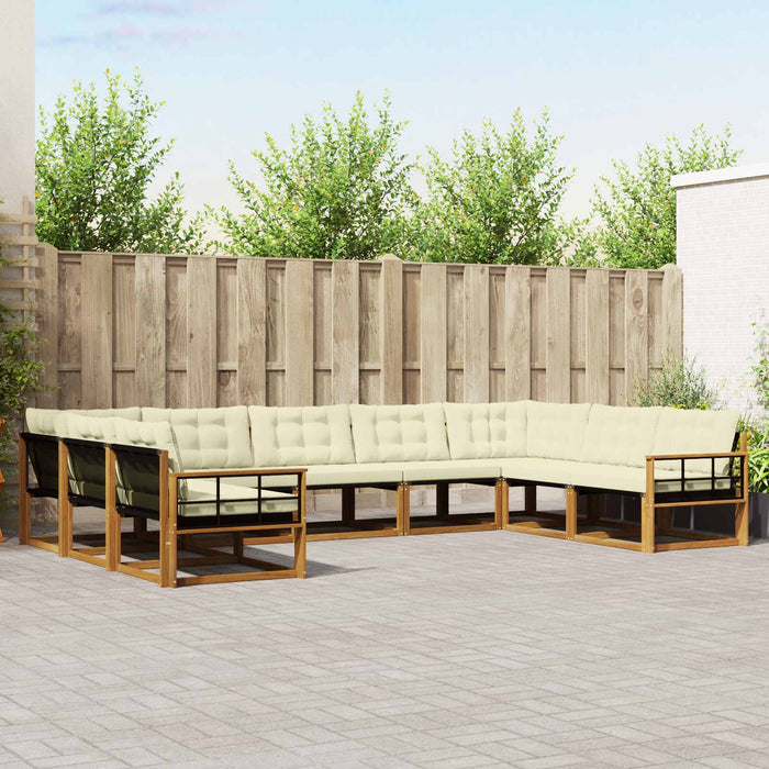 Set de canapele de exterior cu pernă 9 pcs Natural și Crem - WALTI WALTI