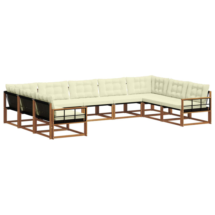 Set de canapele de exterior cu pernă 9 pcs Natural și Crem - WALTI WALTI