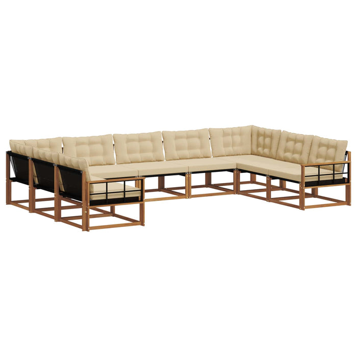 Set de canapele de exterior cu pernă 9 pcs Natural și Bej - WALTI WALTI