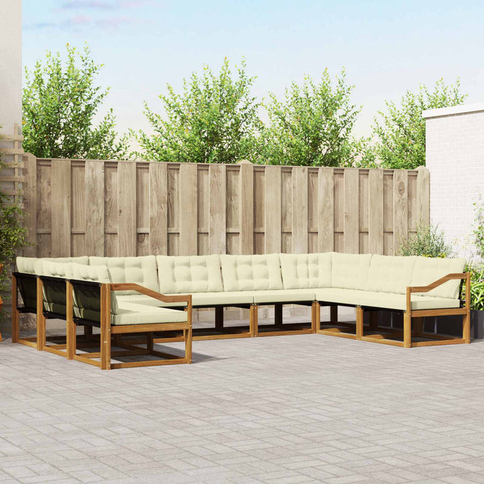 Set de canapele de exterior cu pernă 9 pcs Natural și Crem - WALTI WALTI