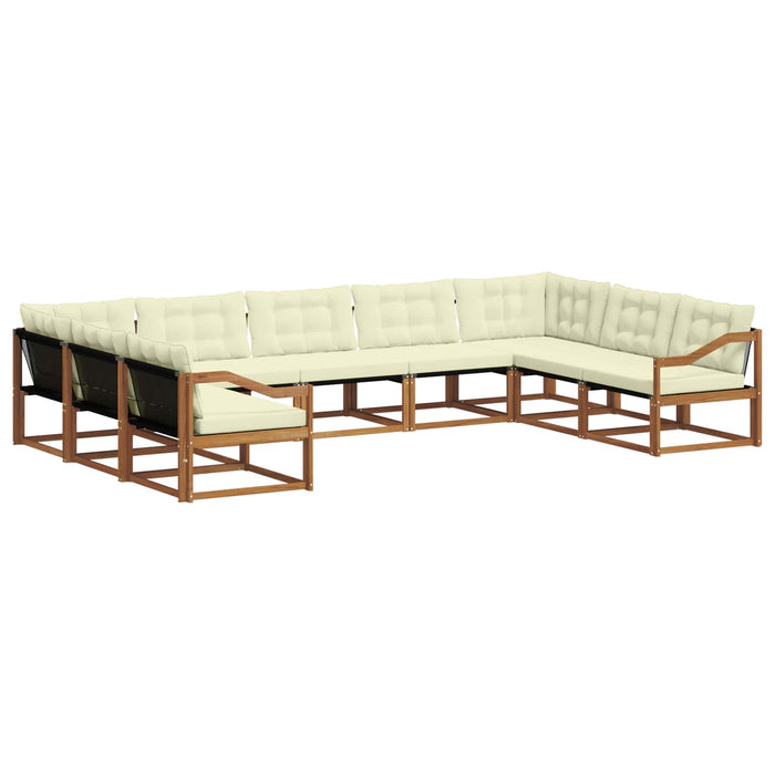 Set de canapele de exterior cu pernă 9 pcs Natural și Crem - WALTI WALTI
