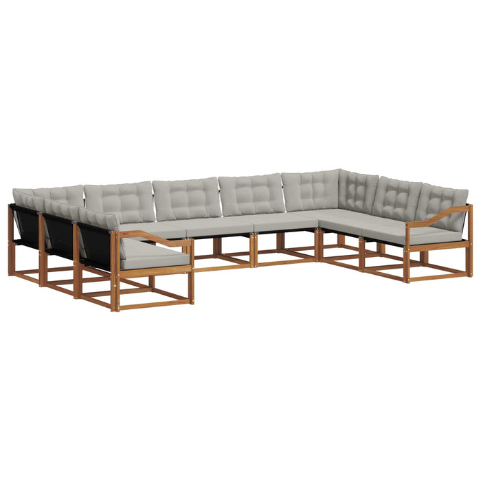 Set de canapele de exterior 9 pcs Gri natural și deschis - WALTI WALTI