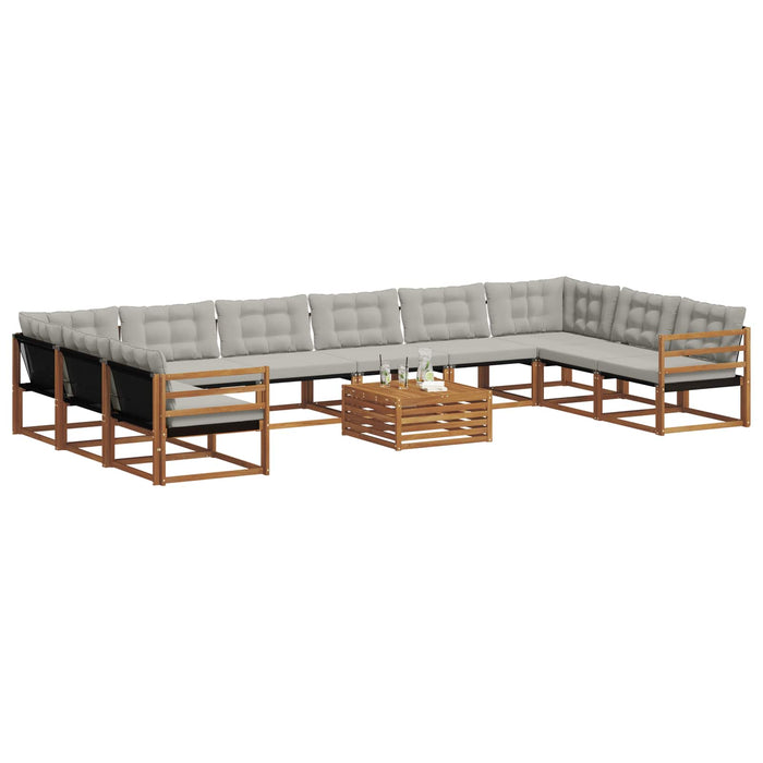 Set de canapele de exterior 11 pcs Gri natural și deschis - WALTI WALTI