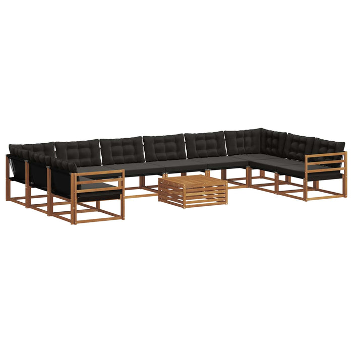 Set de canapele de exterior cu pernă 11 pcs Natural și Negru - WALTI WALTI