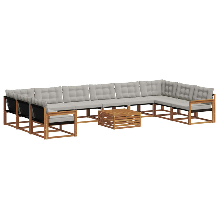 Set de canapele de exterior 11 pcs Gri natural și deschis - WALTI WALTI