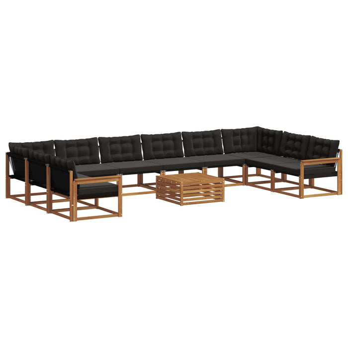 Set de canapele de exterior cu pernă 11 pcs Natural și Negru - WALTI WALTI