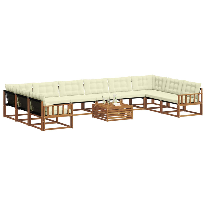 Set de canapele de exterior cu pernă 11 pcs Natural și Crem - WALTI WALTI
