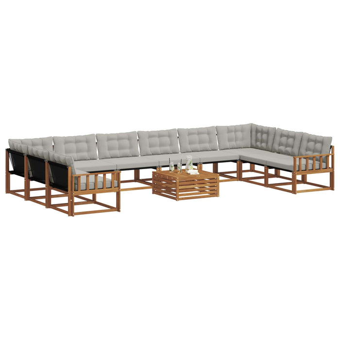 Set de canapele de exterior 11 pcs Gri natural și deschis - WALTI WALTI