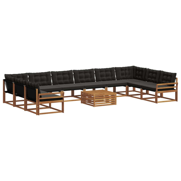 Set de canapele de exterior cu pernă 11 pcs Natural și Negru - WALTI WALTI