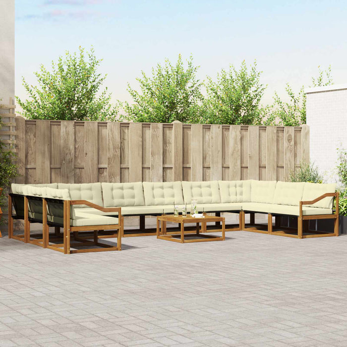 Set de canapele de exterior cu pernă 11 pcs Natural și Crem - WALTI WALTI