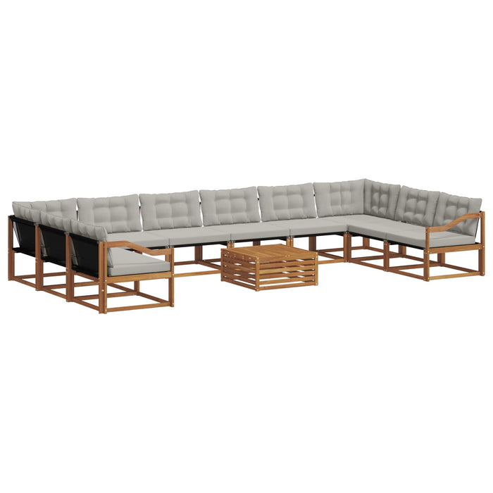 Set de canapele de exterior 11 pcs Gri natural și deschis - WALTI WALTI