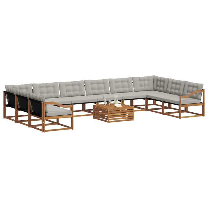Set de canapele de exterior 11 pcs Gri natural și deschis - WALTI WALTI
