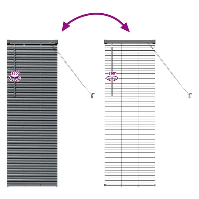 Jaluzele venetiene Manual Gri închis 130 x 50 cm Aluminiu - WALTI WALTI