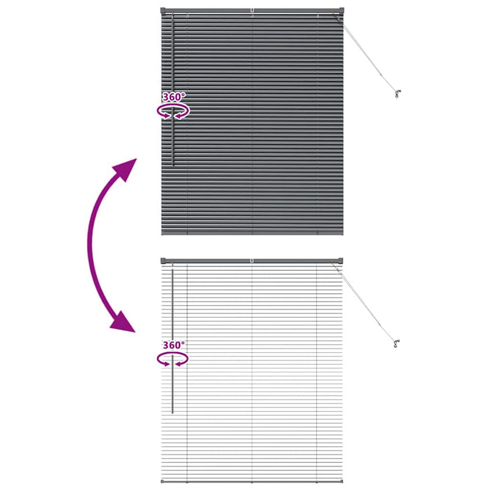 Jaluzele venetiene Manual Gri închis 130 x 100 cm Aluminiu - WALTI WALTI