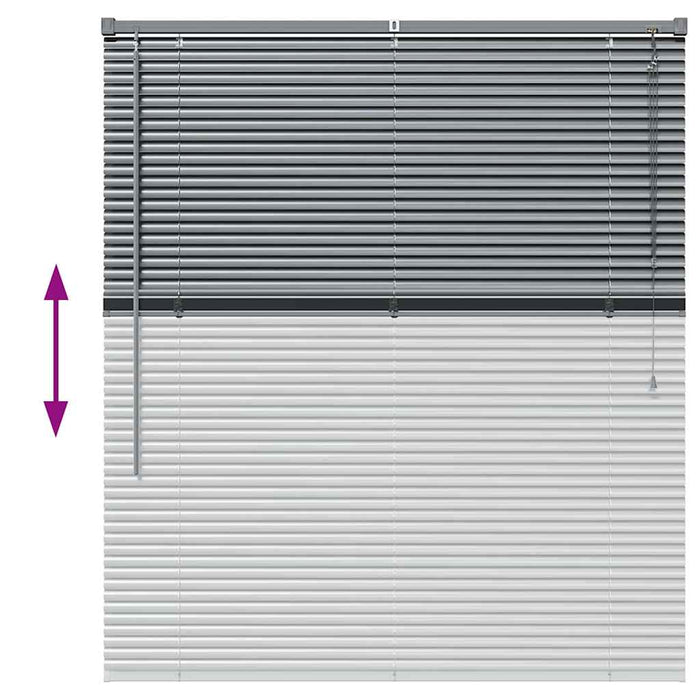 Jaluzele venetiene Manual Gri închis 130 x 120 cm Aluminiu - WALTI WALTI