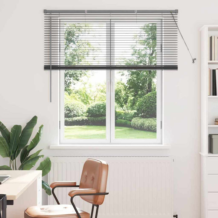 Jaluzele venetiene Manual Gri închis 130 x 135 cm Aluminiu - WALTI WALTI