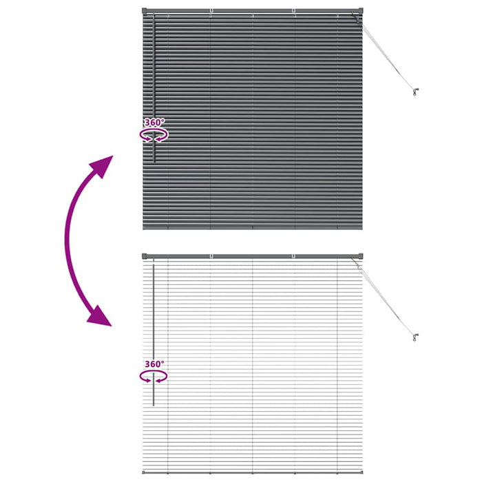 Jaluzele venetiene Manual Gri închis 130 x 135 cm Aluminiu - WALTI WALTI