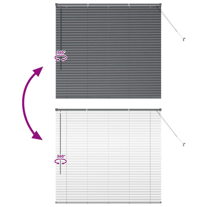 Jaluzele venetiene Manual Gri închis 130 x 150 cm Aluminiu - WALTI WALTI