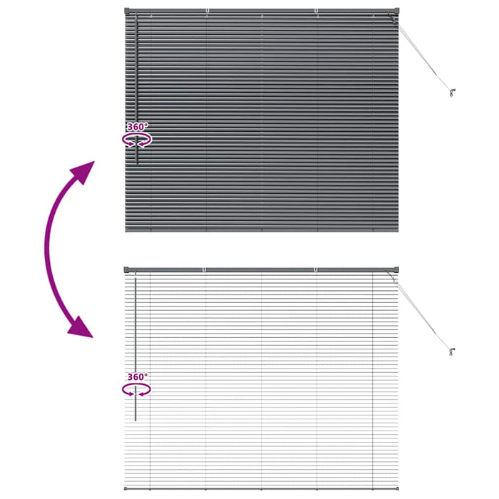 Jaluzele venetiene Manual Gri închis 130 x 160 cm Aluminiu - WALTI WALTI