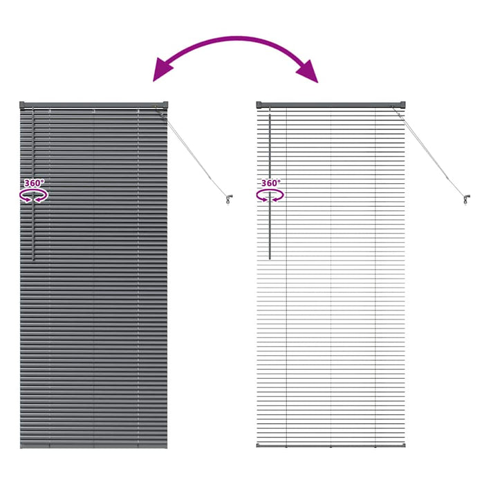 Jaluzele venetiene Manual Gri închis 175 x 80 cm Aluminiu - WALTI WALTI