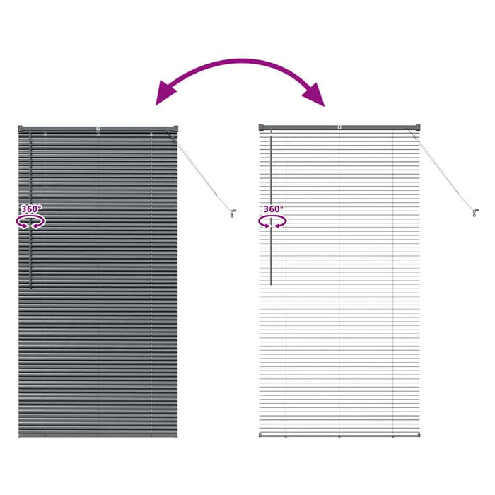 Jaluzele venetiene Manual Gri închis 175 x 90 cm Aluminiu - WALTI WALTI