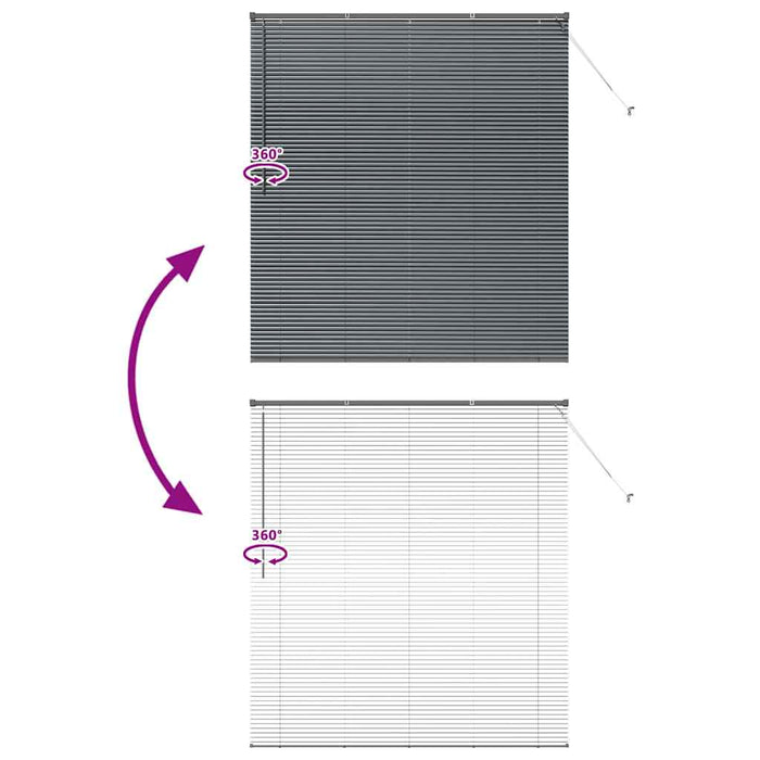 Jaluzele venetiene Manual Gri închis 175 x 160 cm Aluminiu - WALTI WALTI