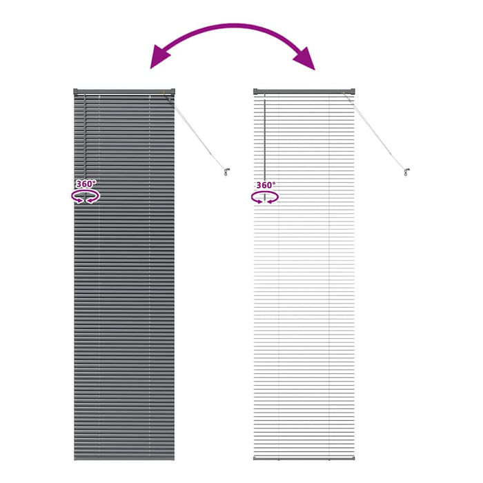 Jaluzele venetiene Manual Gri închis 220 x 55 cm Aluminiu - WALTI WALTI