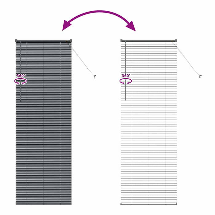 Jaluzele venetiene Manual Gri închis 220 x 75 cm Aluminiu - WALTI WALTI