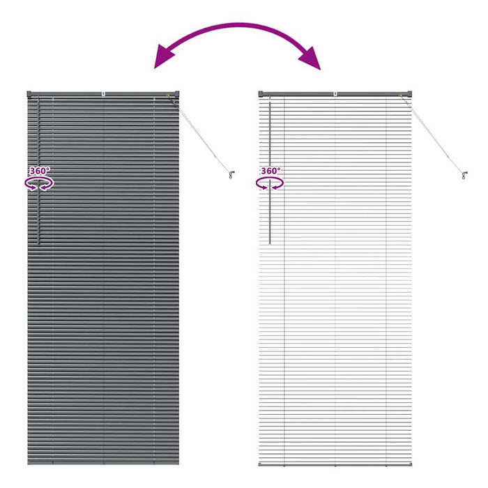 Jaluzele venetiene Manual Gri închis 220 x 95 cm Aluminiu - WALTI WALTI