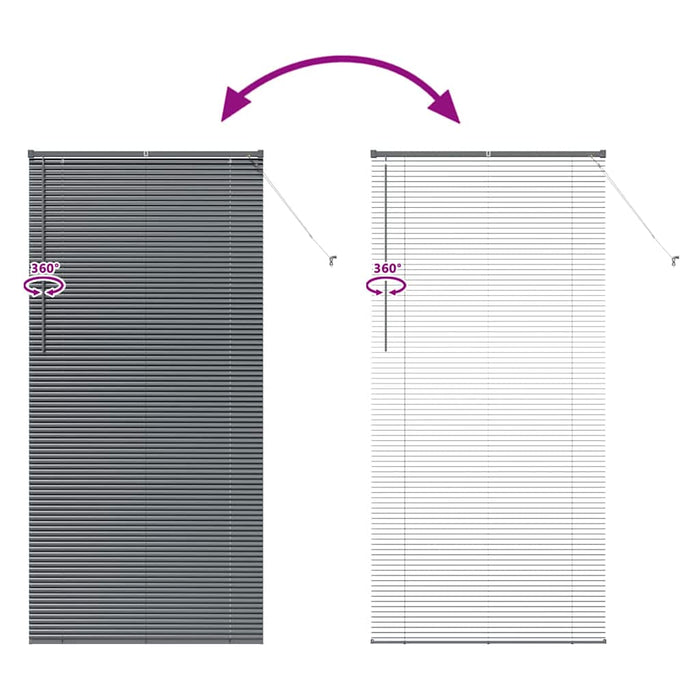 Jaluzele venetiene Manual Gri închis 220 x 100 cm Aluminiu - WALTI WALTI